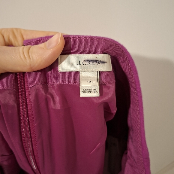 J. Crew Women's Vibrant Pink Wool Mini Skirt (Size US 12) - Picture 4 of 5